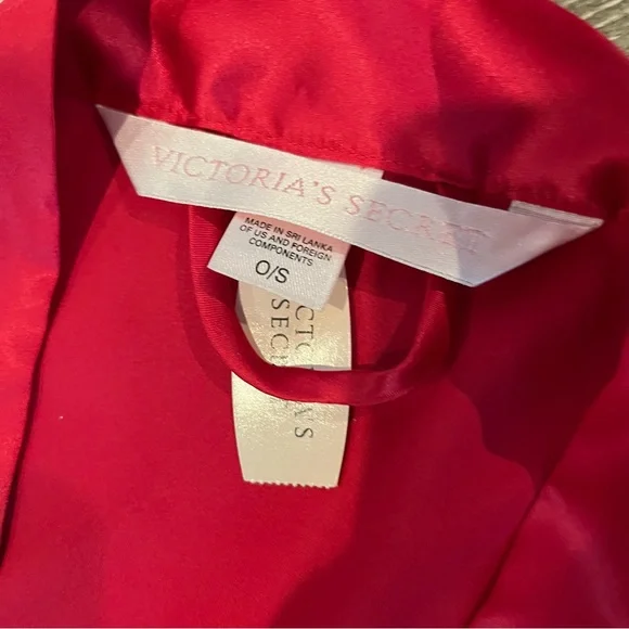 Victoria's Secret Angels Robe Kimono Style Lingerie Satin Red One Size OS - Picture 4 of 7